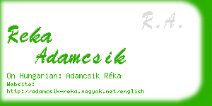 reka adamcsik business card